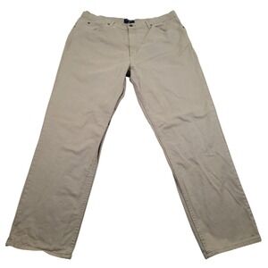 Saddlebred Classic Fit Pants Jeans Mens 42x34 Khaki Cotton Chino Style 8935